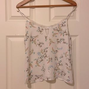 Lush White Floral Tank Top